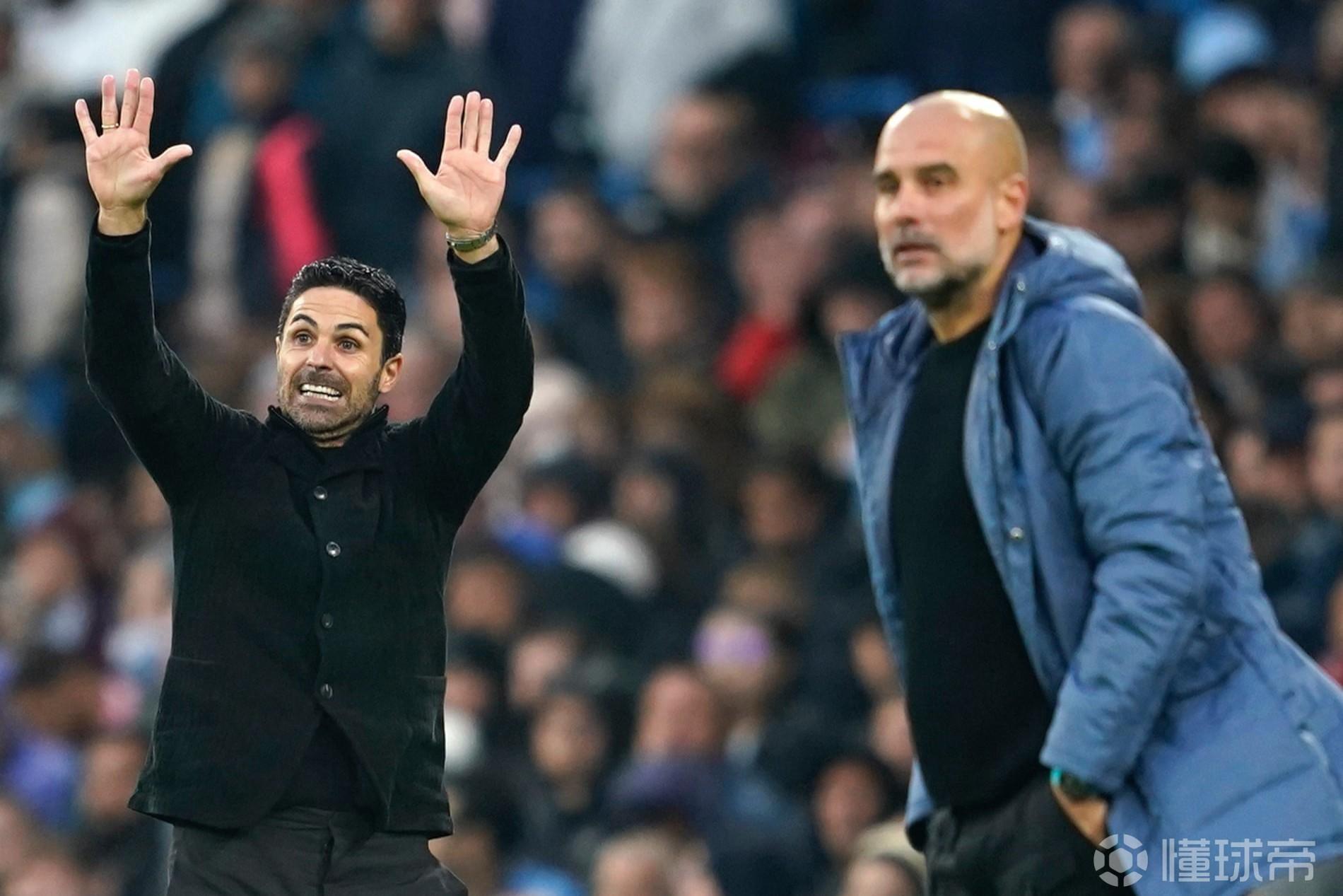 5胜2平，瓜迪奥拉从未在主场输给阿尔特塔