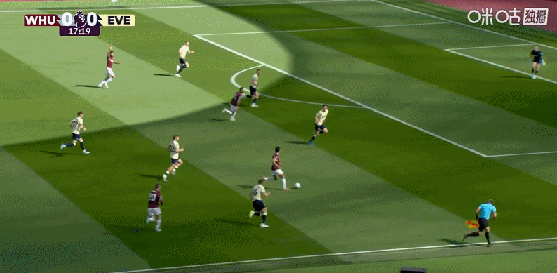 半场战报：西汉姆联0-0埃弗顿，双方机会寥寥